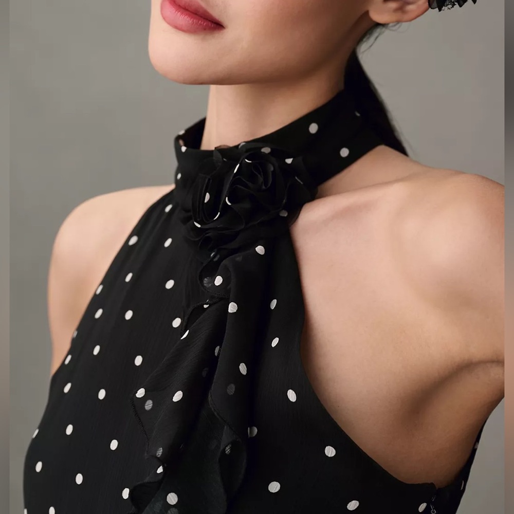 Maeve by Anthropologie Halter Rosette Mini Dress - Picture 3 of 6